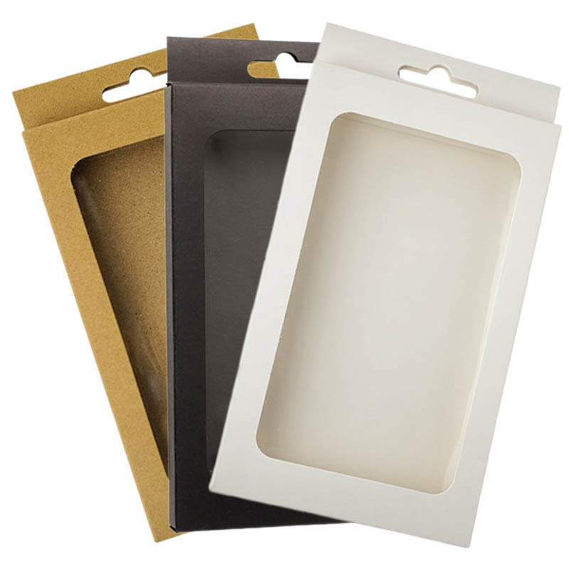 

30pcs/lot Cell Phone Case Packing Boxes with Window Hang Hole Gift Box For Wrapping Jewelry Cosmetics 175x105x17mm/175x105x25mm