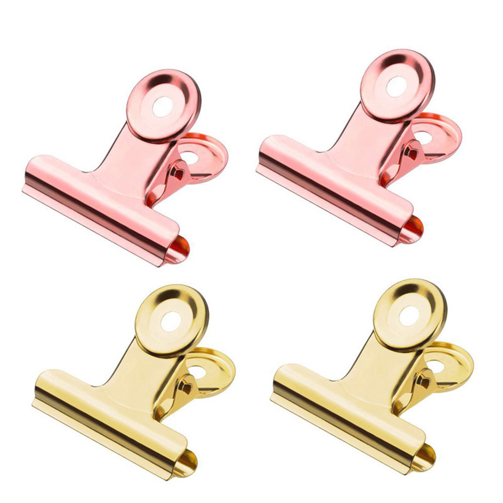 

10 Pcs Stainless Steel Ticket Clips Round Metal Grip Binder Clamps Paper Document Office Supplies Strong Friction Flat Surface