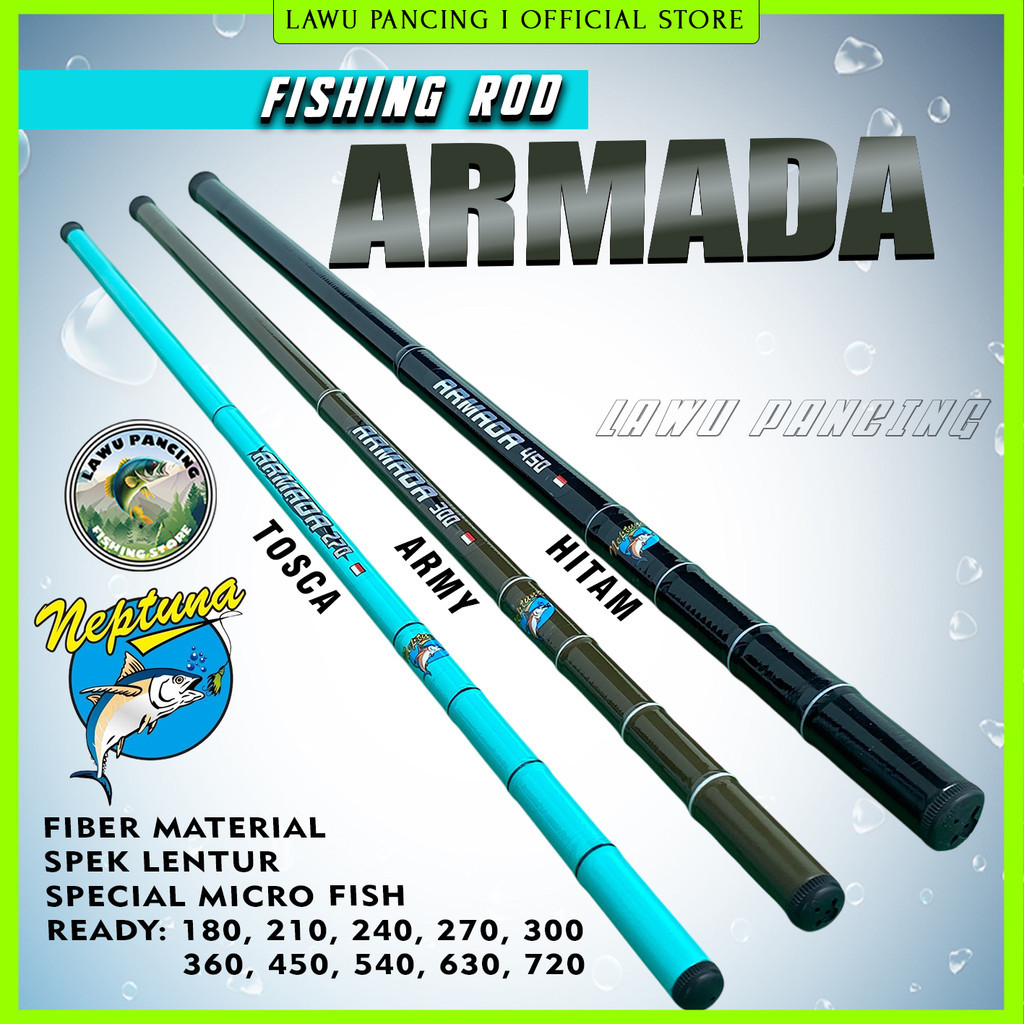 teRBARU Tegek Murah Neptuna Armada Special  Ikan Micro joran tegek fiber lentur