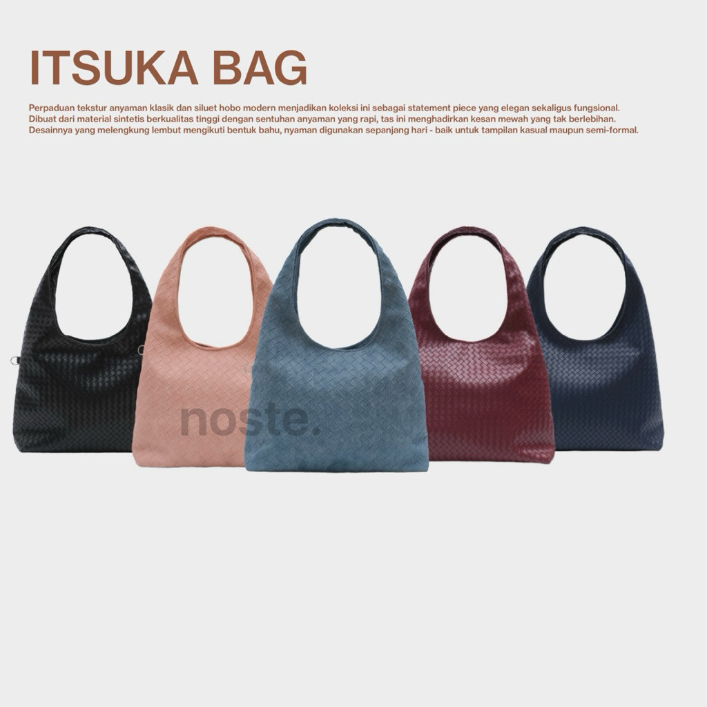 RAFATA Noste - ITSUKA Bag || Hobo bag Tas Bahu Anyam Totebag Cloud Bag Bottega Gami