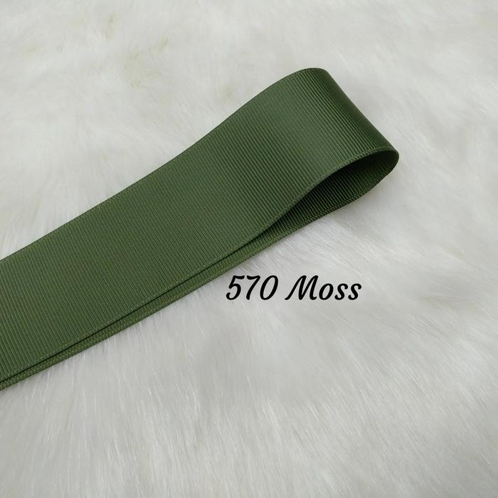 

promo Pita Gross Grain Polos Uk.25mm(1inch) @25yard (5) - 570 Moss, 25yard(22Meter) terlaris