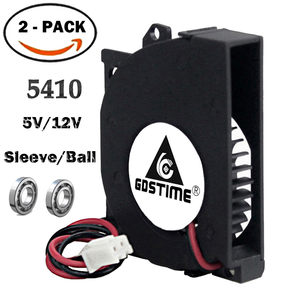 2Pcs Gdstime 5CM 50MM Blower Fan 5V 12V 50mm x 40mm x10mm 5410 Ball Radial Centrifugal Cooling Fan  