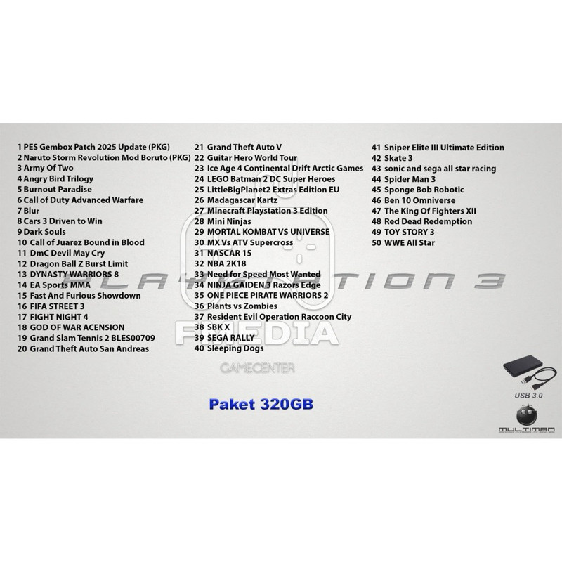 Hardisk Eksternal PS3 320GB