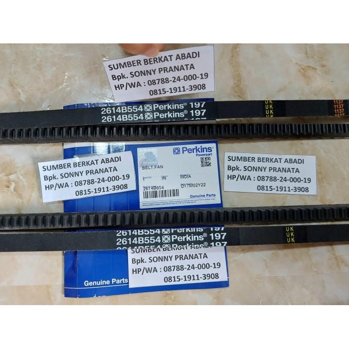 PERKINS V-BELT 2614B554 FAN BELT 2614B654 - ISI 2 PIECES - GENUINE