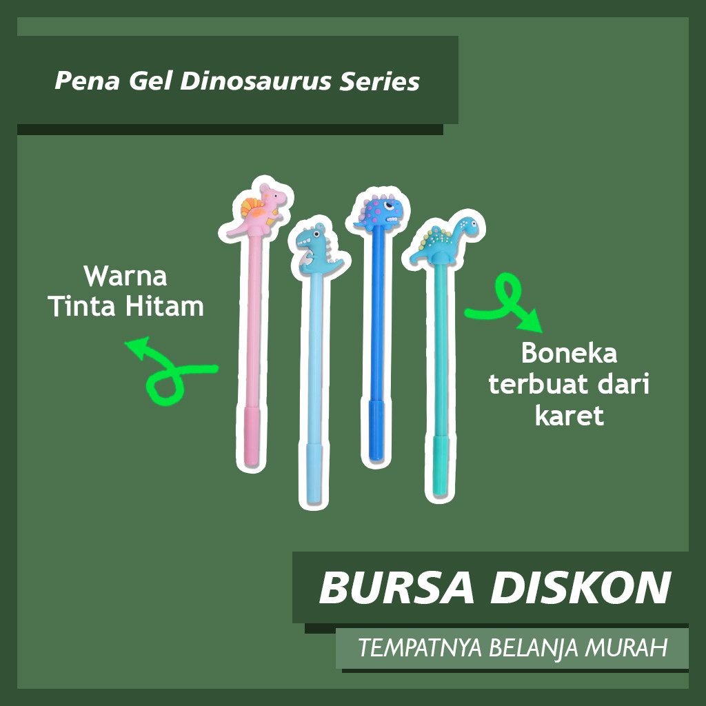 

Pena Gel Dinosaurus Series Pen Bolpen Gelpen Gel Lucu Karakter Hewan Alat Tulis Anak Sekolah Bisa COD Grosir