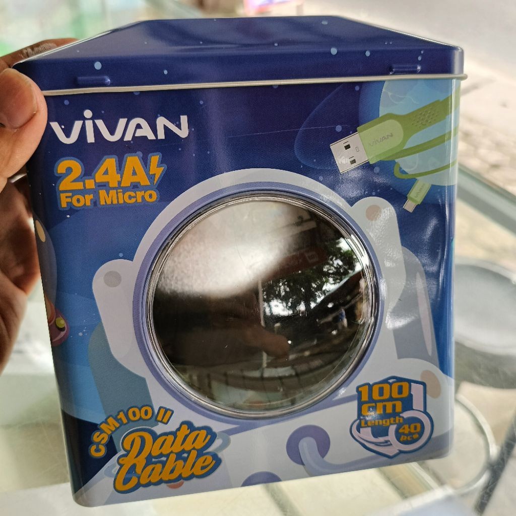 JA (CEK MODEL) Wadah / Kotak / Toples / Kaleng Bekas Kabel Data Vivan Robot Etalase Toko Penyimpanan