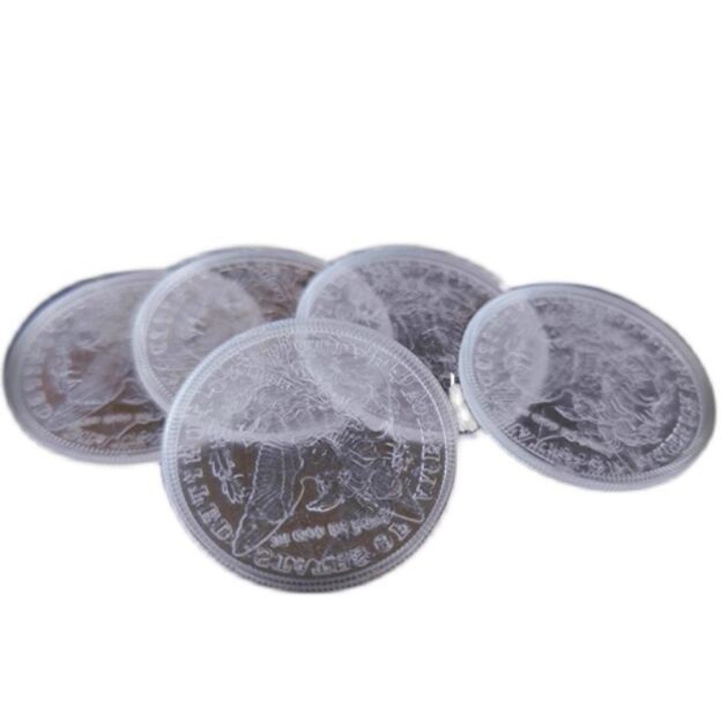 Magic Accessories Transparent Coin Morgan Dollar/ Half Dollar Version Close Up Magic Tricks Illusion