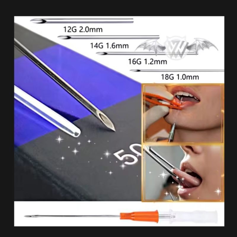 Jarum Tindik Alboket Stainless Steel 25cm 14G-20G