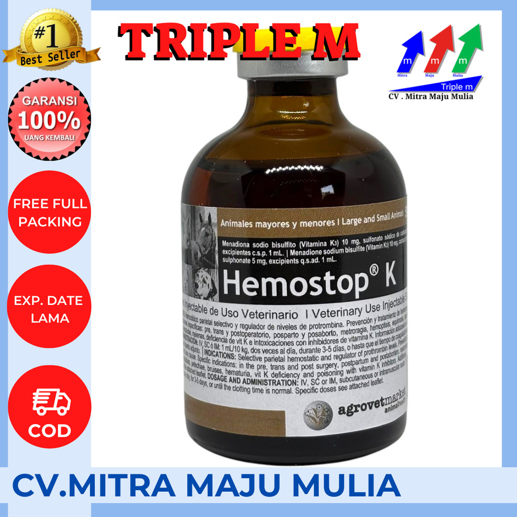 Obat Anti Pendarahan Hewan - Hemostop K 50 ml Penggumpal Darah untuk Sapi Kuda Kambing