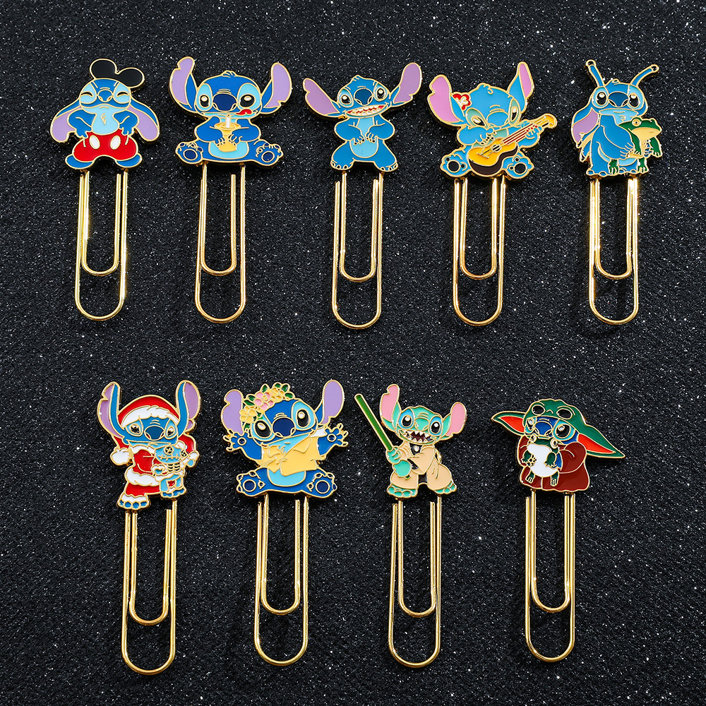 

Disney Cute Stitch Bookmark Metal Stitch Book Page Paper Clips for Women Men Kids Creative Stationery Accessories Gifts