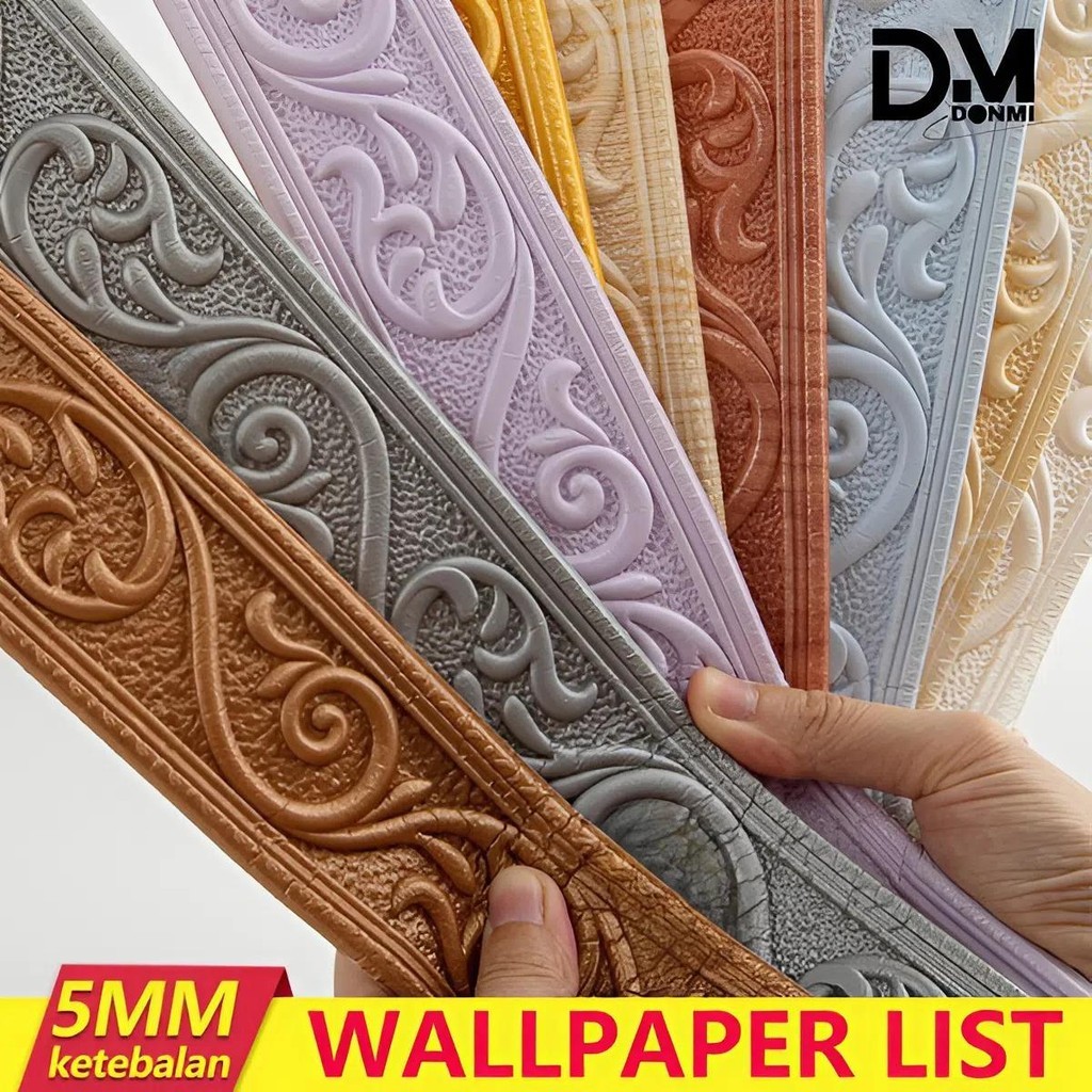 Wall Border List / Wallborder Foam 3D 230cm x 5cm / Walpaper List Foam Stiker / LIST DINDING 3D TEBA