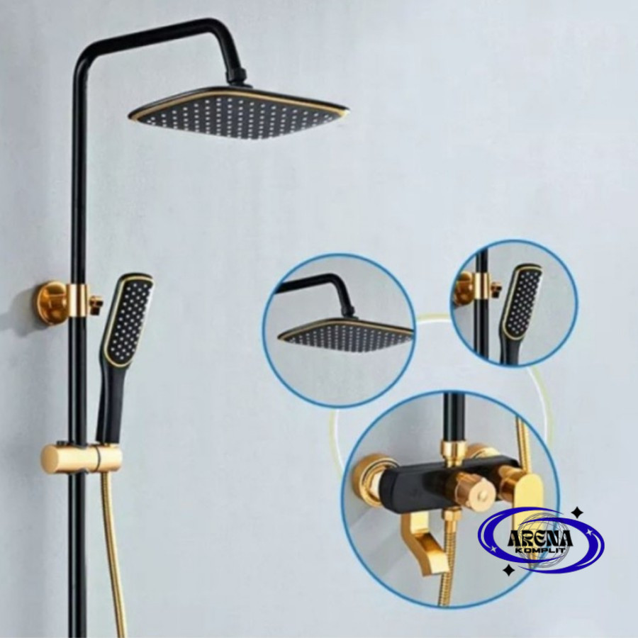 Shower Coloumn Black Gold Shower Set 3in1 Black Gold - Premium Apollo