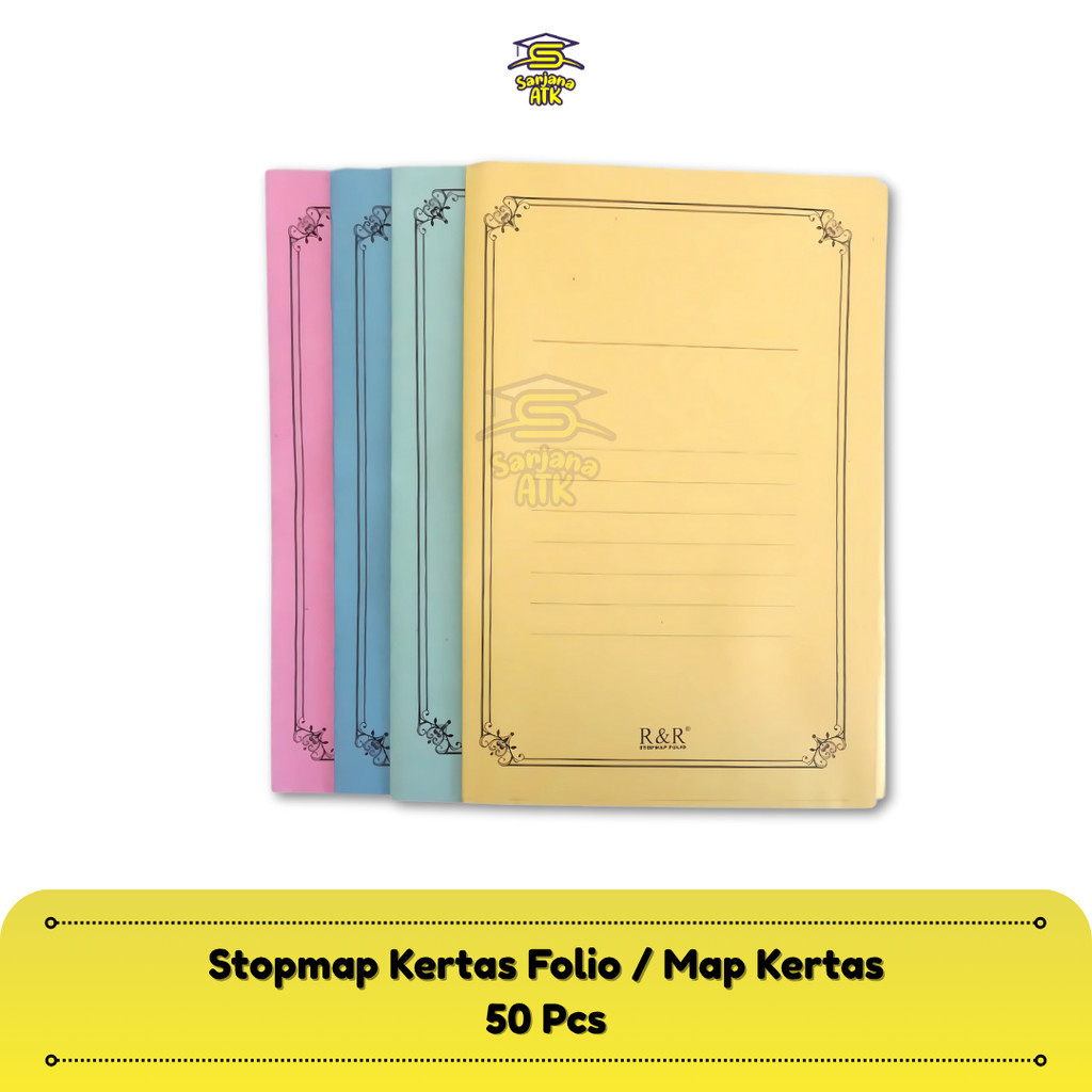(50 Pcs) Stopmap Dokumen Kertas Folio F4 / Map Kertas 1 Pack