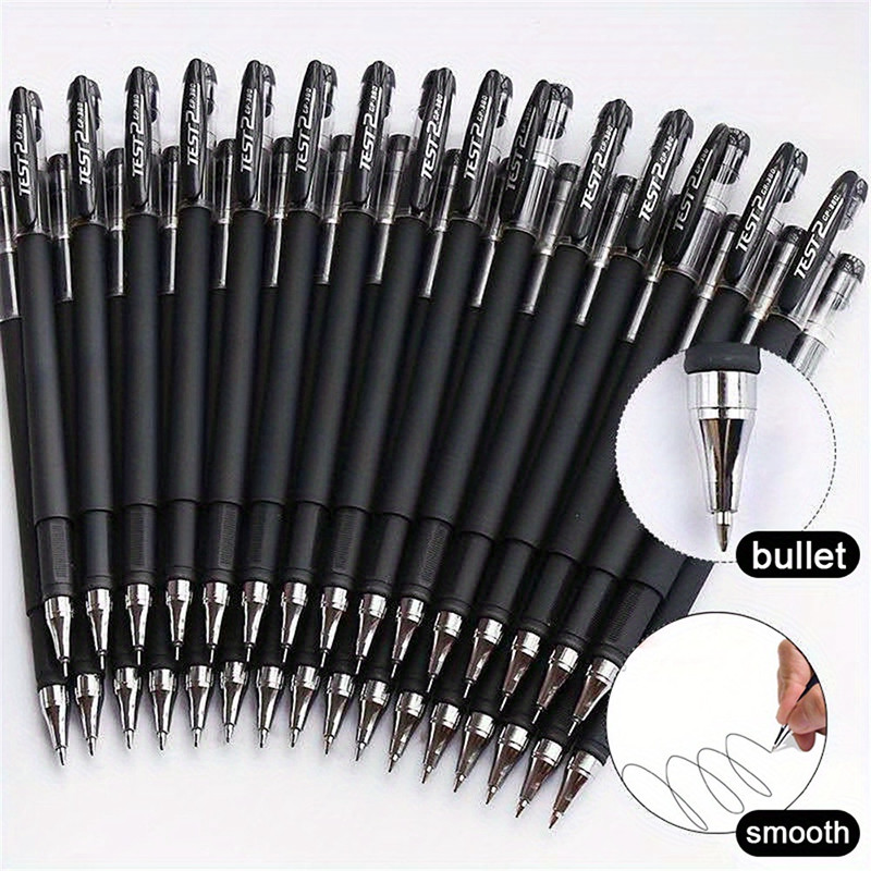 

10pcs 0.5mm Frosted Bullet Tip Black Ink Gel Pen Colored Aesthetic Stationery Supplies Ballpoint & Office Pencil Writing School