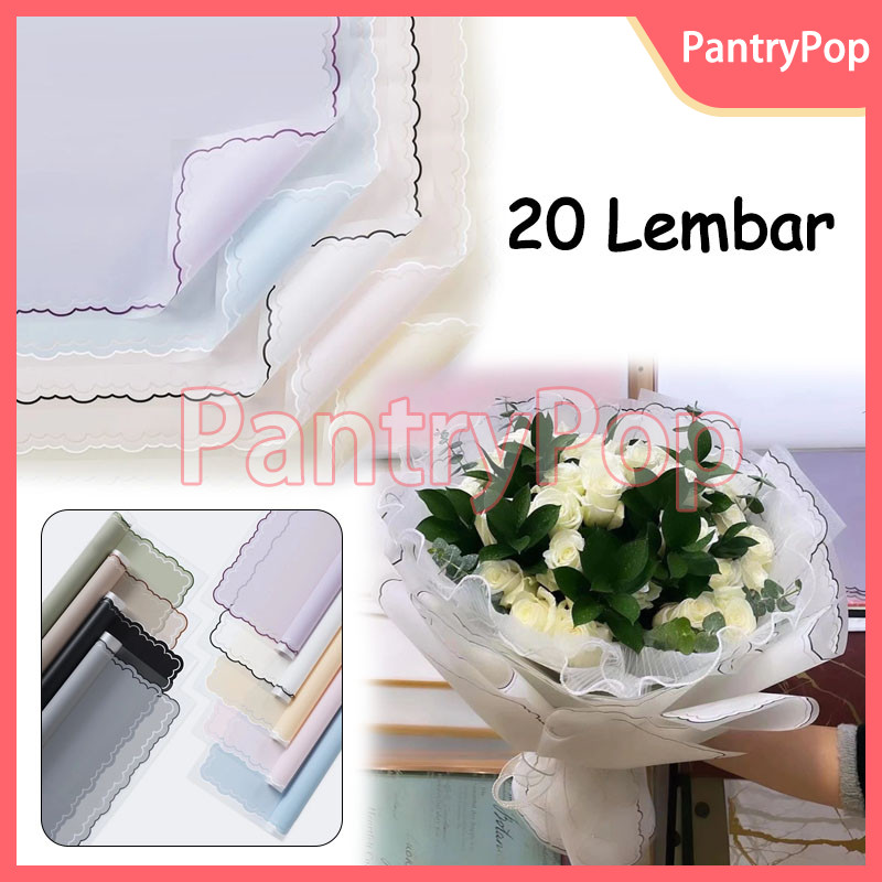 

20 Lembar Kertas Buket List Cloud Frame Transparan / Cellophane Waterproof Kertas Buket Bunga / Cloudy List Cellophane Bouquet Wrapping Korean Style