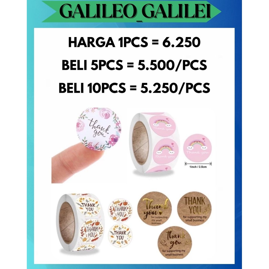 

GW STICKER THANK YOU TEMPEL MOTIF LUCU / STIKER UCAPAN TERIMAKASIH BULAT ROLL