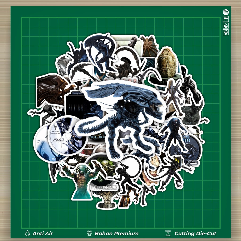 

HOT 50 PCS STIKER Stiker Movie Series Alien vs Predator Karakter Mix 2 Stiker Fashion Cars Decal Dingin Kartu Album Custom Vinyl Anti Air- Sticker Aesthetic Buku Journal Koper Casing HP Tablet Laptop Helm Motor Botol Minum