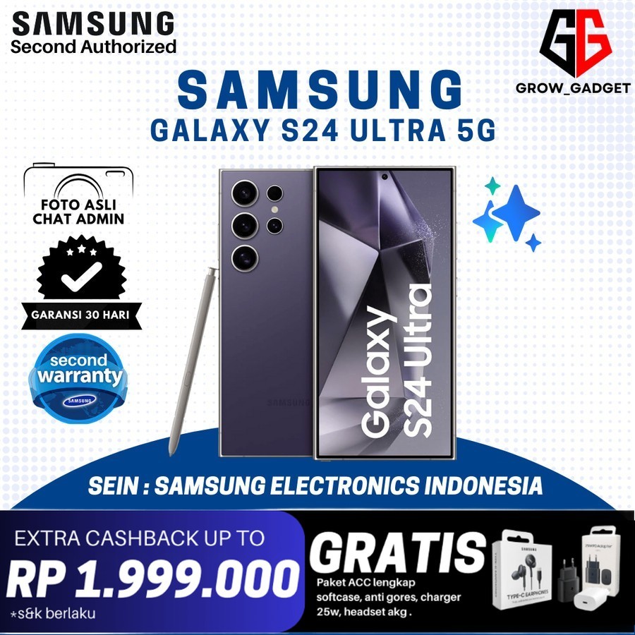 SEIN SAMSUNG GALAXY S24 ULTRA 5G 12/256GB 12/512GB 12/1TB | S24 PLUS | S24+ SECOND RESMI