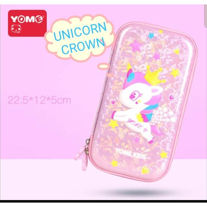 

TEMPAT PENSIL KOTAK PENSIL YOME KIDS GLITTER 3D HARDCASE WATERPROOF - UNICORN DONUT