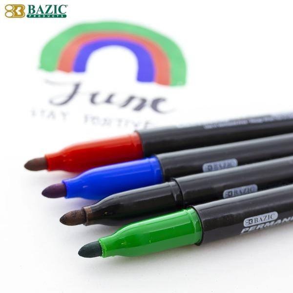 

Bazic Assorted Colors Permanent Markers w/ Pocket Clip 8 Pack - Spidol