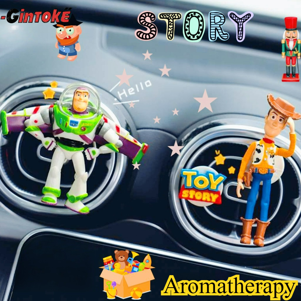 (Toy Story)Buzz and Woody Pajangan Dashboard Mobil/Barang Mobil Jepit Ac Parfume Car Vent Clip on Di