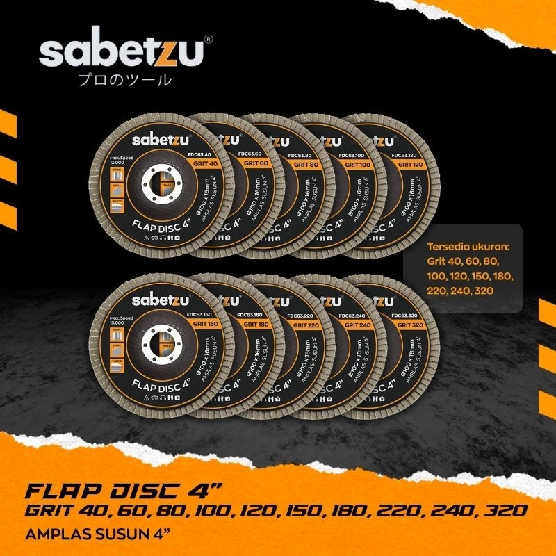 Amplas bulat 4 inch grit amplas susun flap disc 4" gerinda sabetzu varian amplas flap disc 4 inci  F