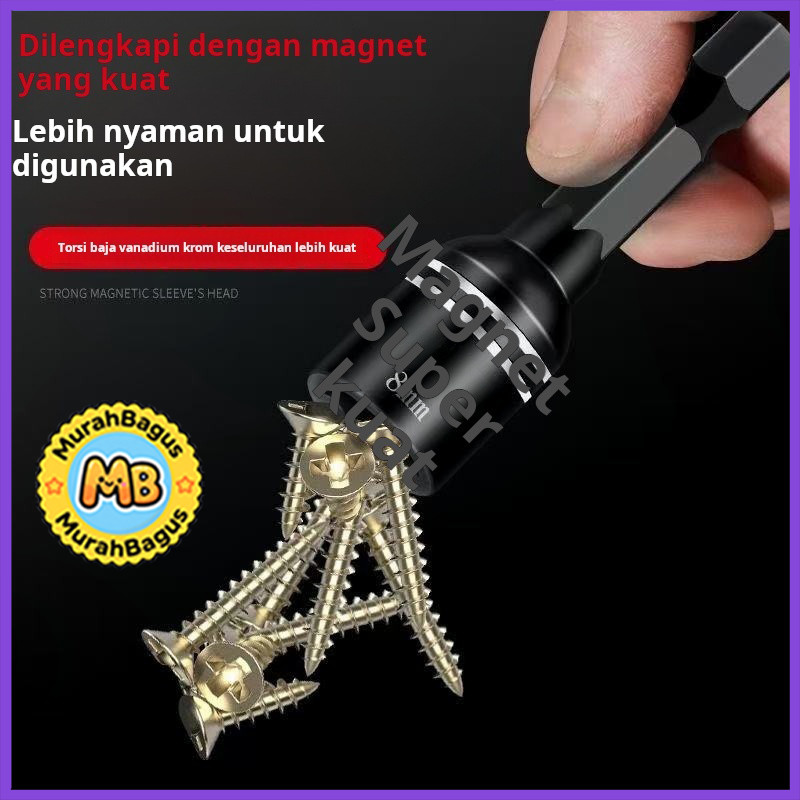 Set kepala bor listrik silang bit magnet kuat obeng listrik obeng listrik super magnet cincin magnet