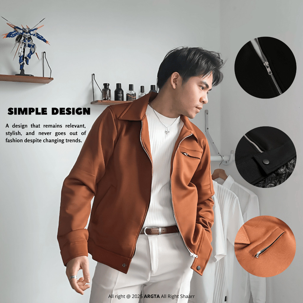 LIM_STORE ARGTA Jaket Scuba Work Zipper Pria Premium