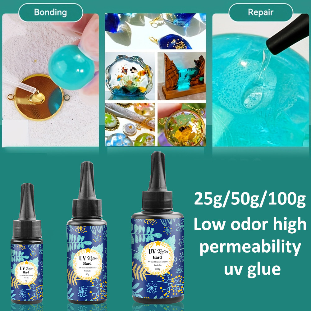 

COD 25/50/100g Resin UV Bening/DIY Resin Clear/UV Resin Hard/Resin Ultraviolet Untuk Craft DIY