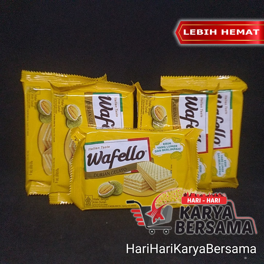 

MAKANAN RINGAN WAFELLO WAFER DURIAN GELATO PACK 5'S X 38GR