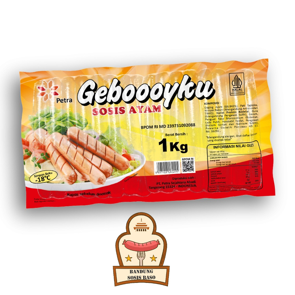 

Sosis Ayam Geboyku Short 1kg - Pilihan Tepat untuk Jualan Sosis Bakar & Sostel