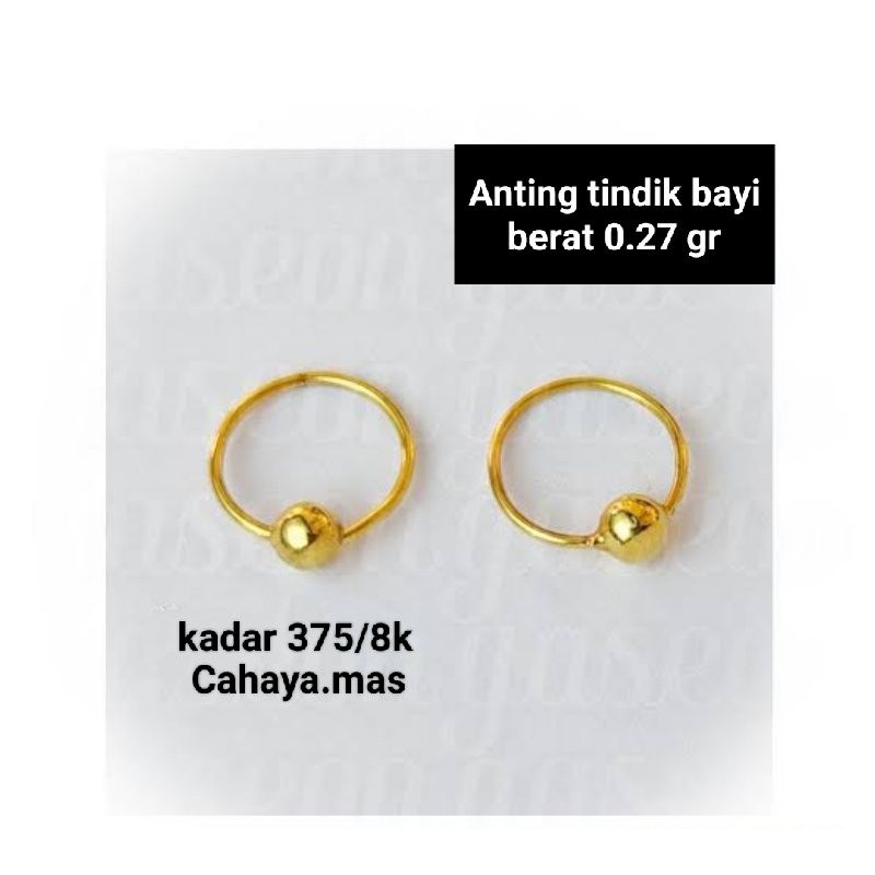 XD34ED ANTING TINDIK BAYI EMAS ASLI KADAR 375/8K