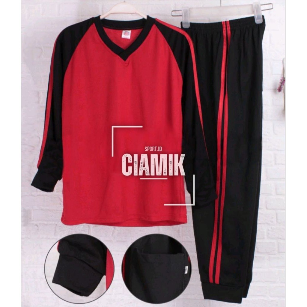 Setelan baju olahraga SMP lengan panjang /  Seragam baju olahraga Smp negeri / baju olahraga smp lak