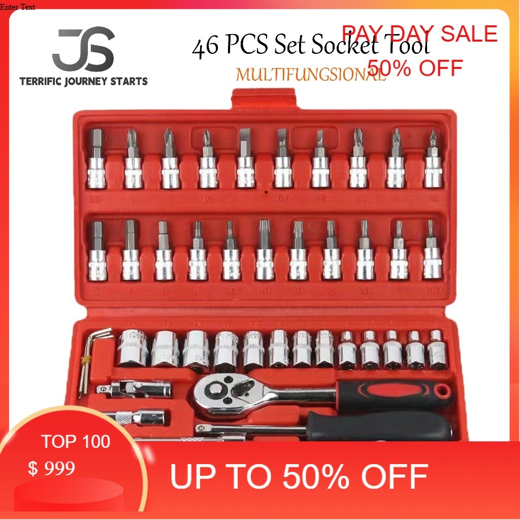 Set Kunci Socket 46 Pcs Mobil Motor Lengkap Set kunci kunci motor lengkap kunci shock set tool kit