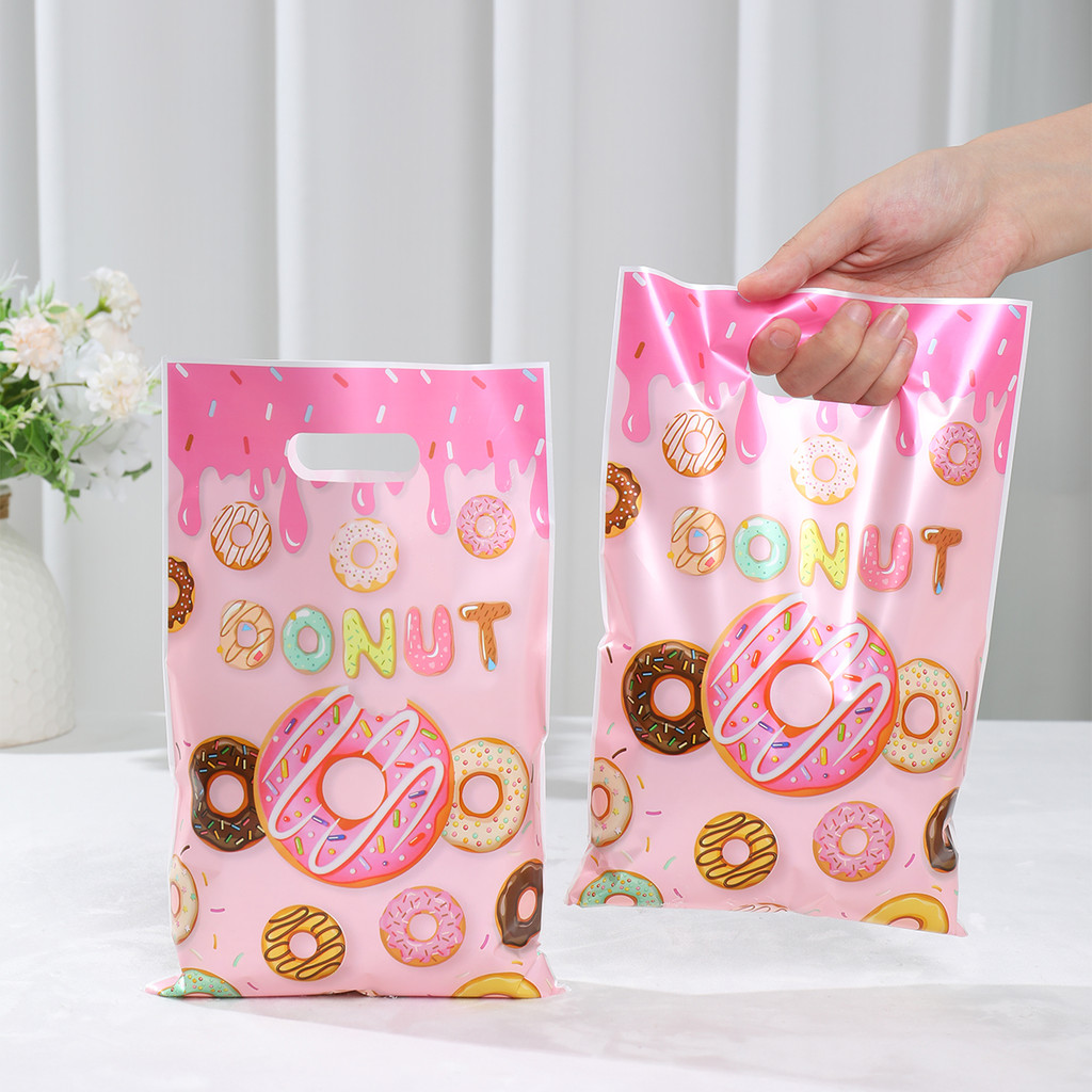 

10/25/50pcs Donut Handbag Gift Candy Packing Bags Donut Theme Birthday Party Decor Kids Baby Shower Candy Bar Party Supplies