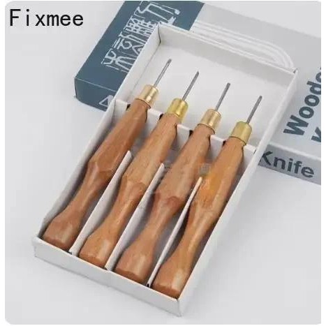 

4pcs 1.5mm 2mm 3mm Professional Wood Carving Tool 1# Set Knife Cutter Kit Engraving Case Wood Carving isels Knife DIY Tools