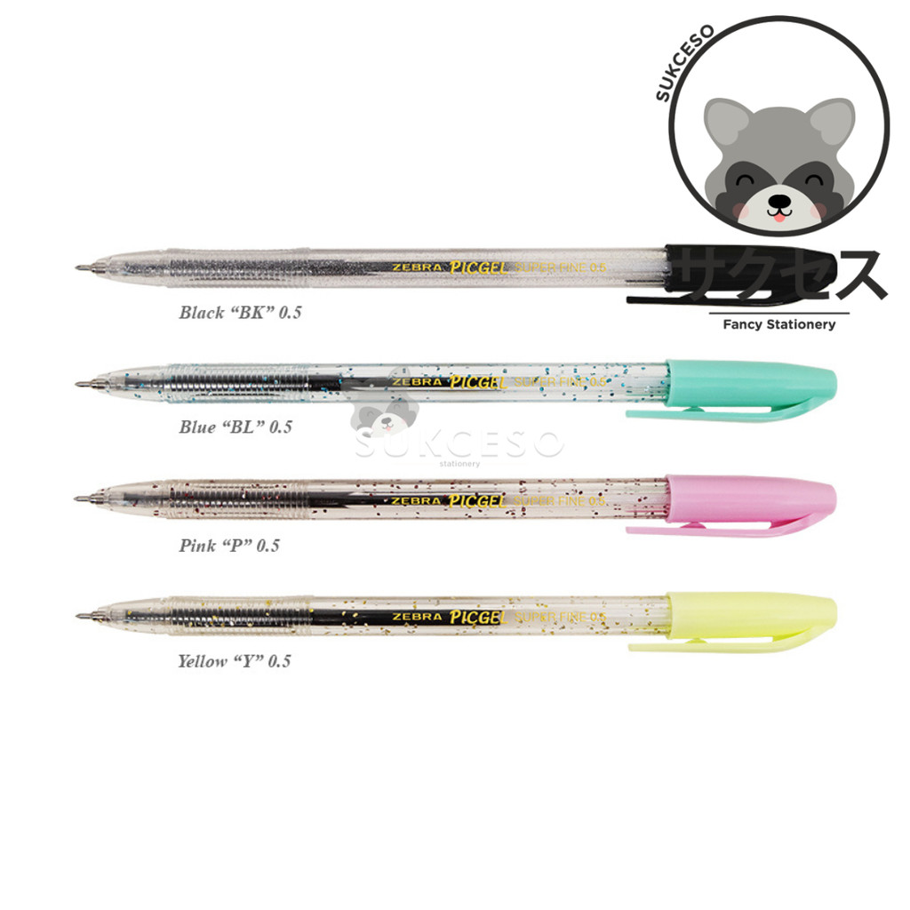 

Zebra Pic Gel Cap Style Pen – Pulpen Gel Hitam Halus & Nyaman | Desain Transparan Glitter 4 Warna