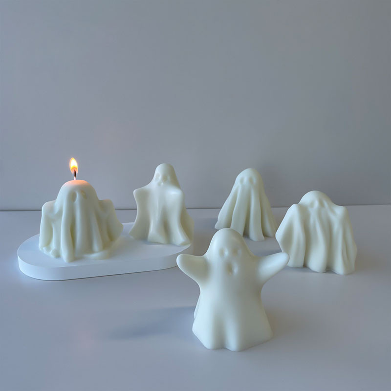 

DIY Halloween Ghost Silicone Mold Aromatherapy Candle Plaster Spooky Ghost Handmade Soap Mould Halloween Decoration