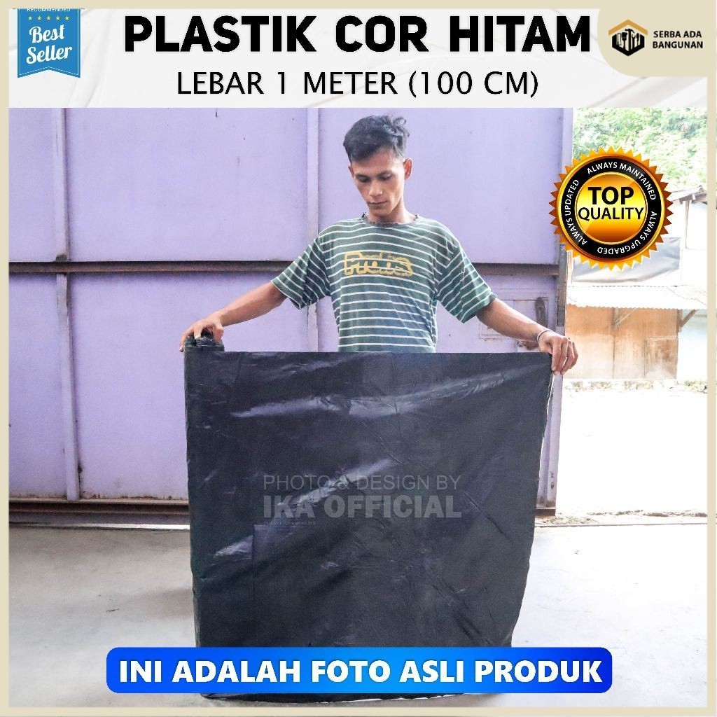SAB Plastik Cor Hitam PE Meteran Tebal 60 Micron Packing Kantong Terpal / PLASTIK COR HITAM - COR HI