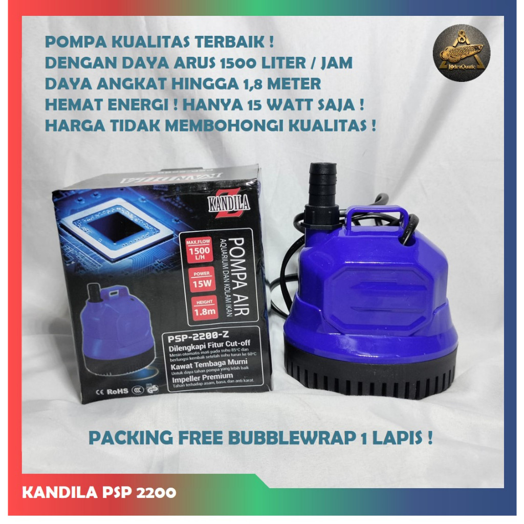 Tekira.store PROMO MURAH POMPA HIDROPONIK KANDILA PSP 2200 POMPA KOLAM IKAN NAIK 1,8 METER POMPA 150