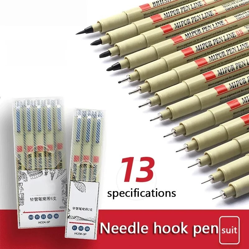 

3pcs Manga Markers Needle Pen Art Hand-painted Hook Line Pen Sketch Pens Stationery Set Art School Supplies Art Sakura Pen New