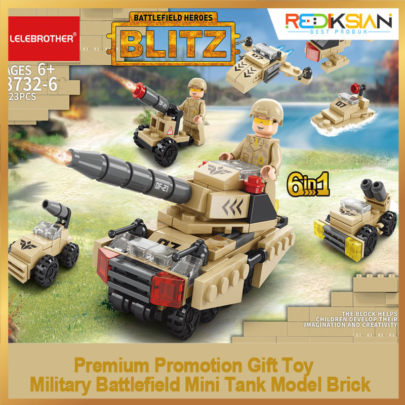 LELE BROTHER Mainan Balok Susun Battlefield Hero 6in1 LEGO 123 Bricks - 8732-6