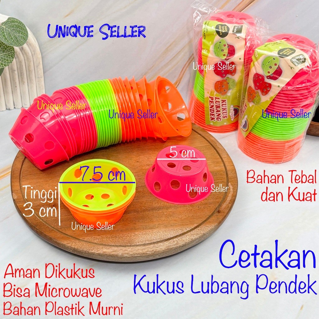 [Isi12] Cetakan Kue Kukus Lubang Pendek 7.5 cm / Cetakan Kue Kukus Lubang Plastik Tebal Pendek