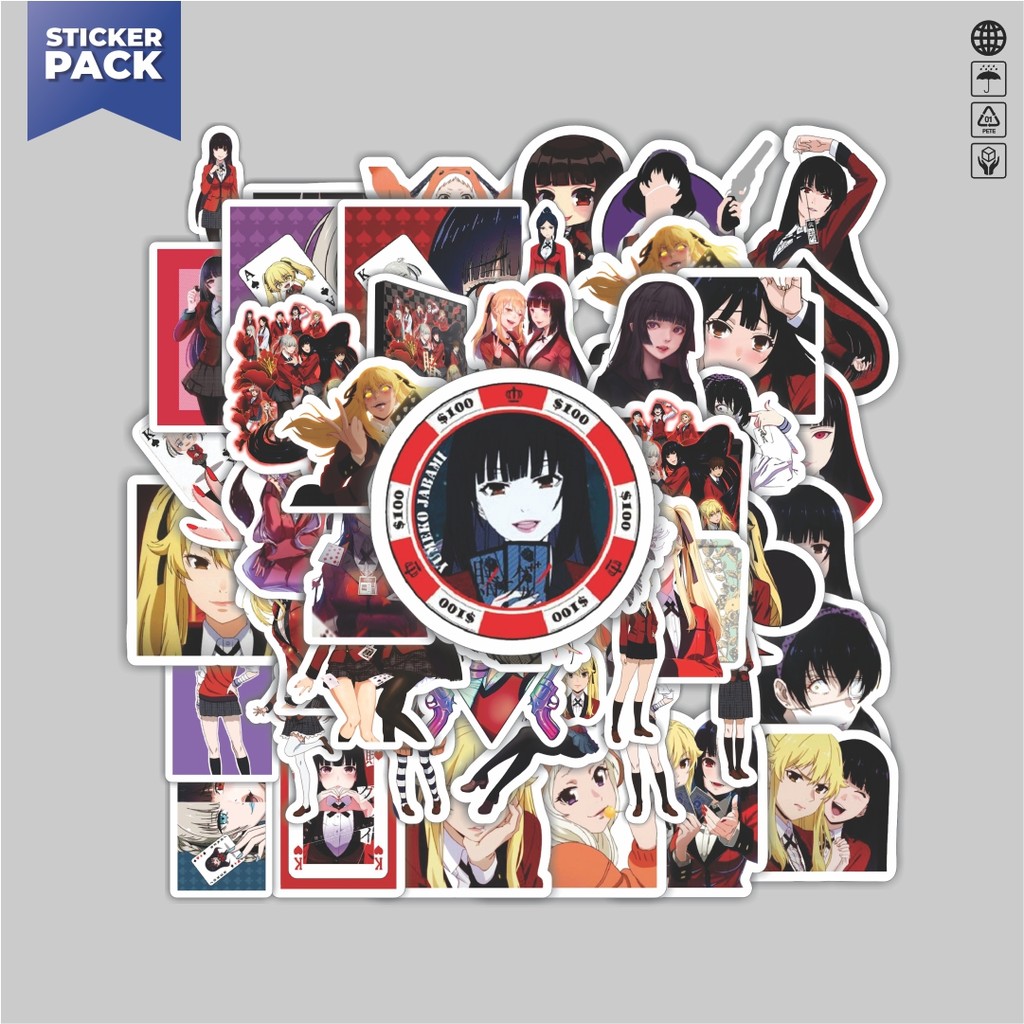 

[100PCS]Stiker Pack Stiker Anime Series Kakegurui Karakter Mix Aesthetic Vinyl Anti Air Dekorasi Sticker Laptop Buku Journal Koper Helm Casing HP Gitar Helm Skateboard