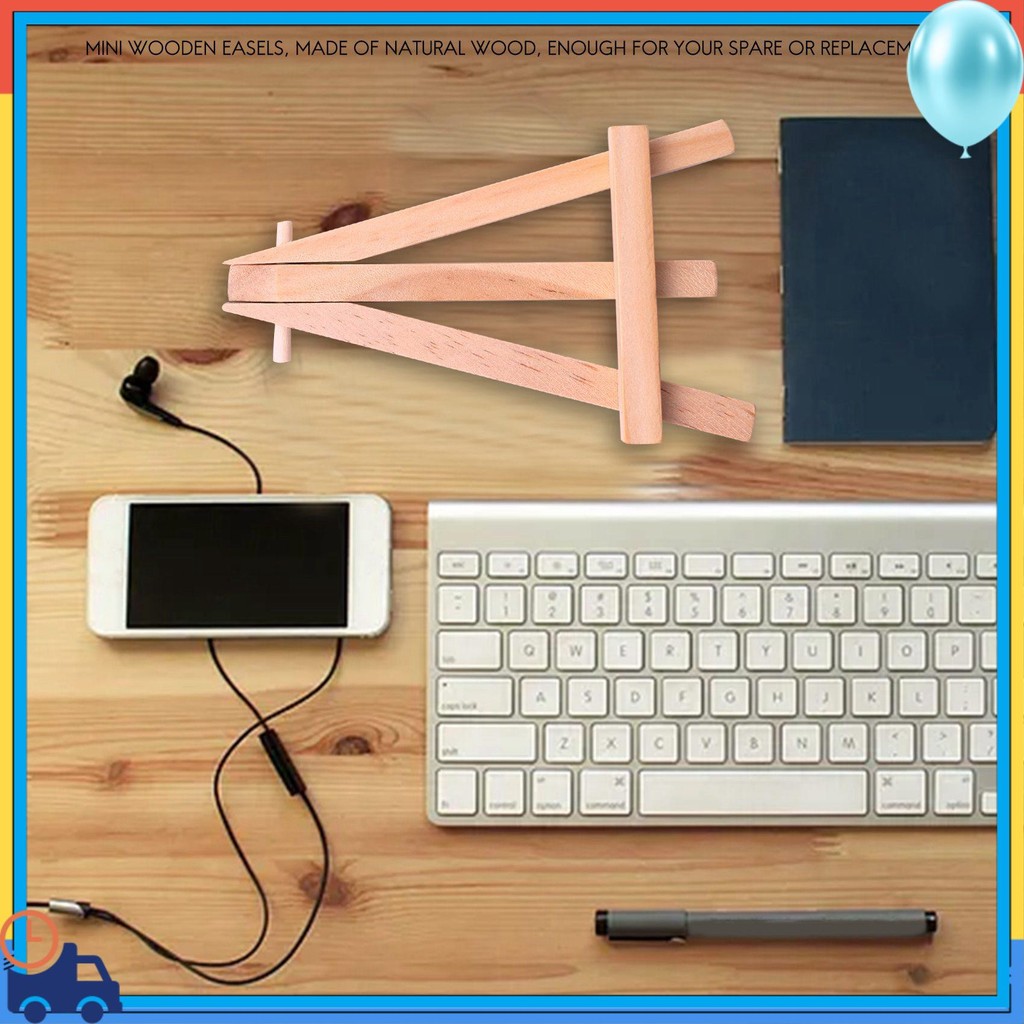 

Upgraded 12 Pack 5 Inch Mini Wood Display Easel Natural Wooden Tripod Holder Stand For Displaying Small Canvases And Photos