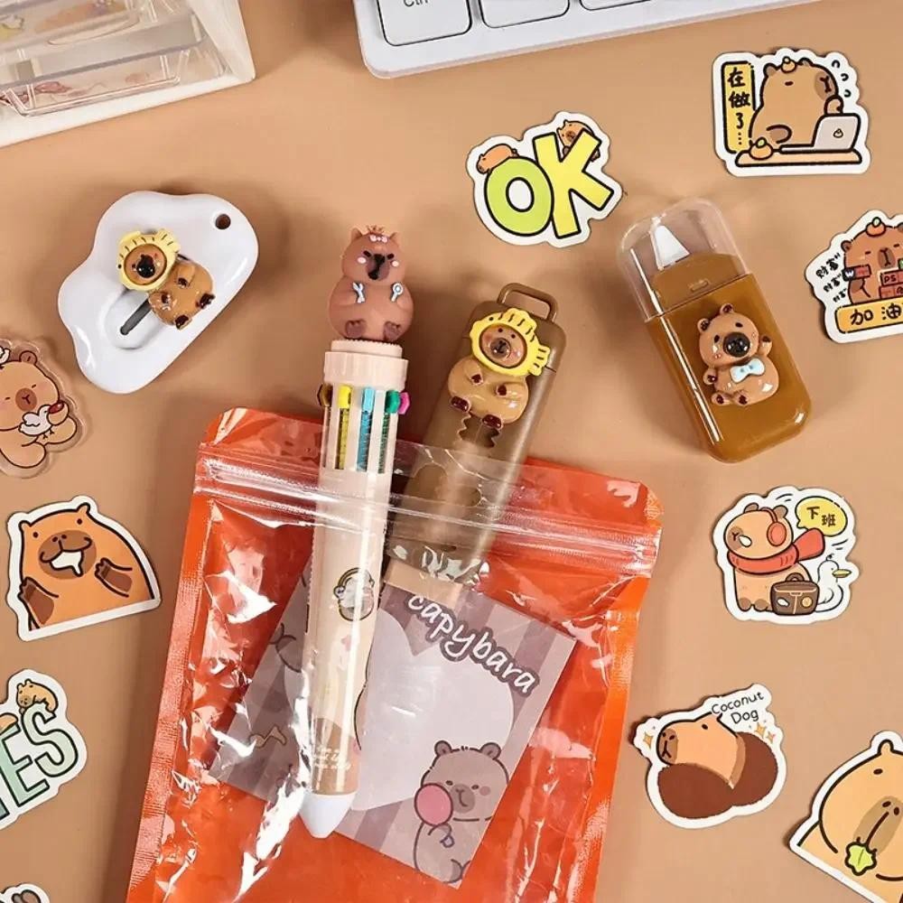 

Cute Capybara Stationery Set Creative Style Back To School Ball-point Pen Student Gift Multi-functional Note Pad School Office