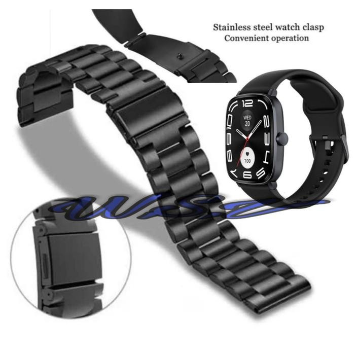 Haylou Tali Jam Tangan Solar Pro RS5 L18 L19 Stainless Steel Hitam & Silver dengan Pin Pengait 2 Pcs