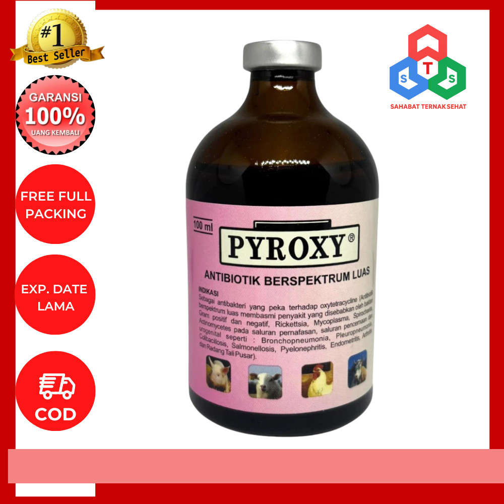PYROXY 100 Ml - antibiotik pernafasan dan pencernaan pada hewan