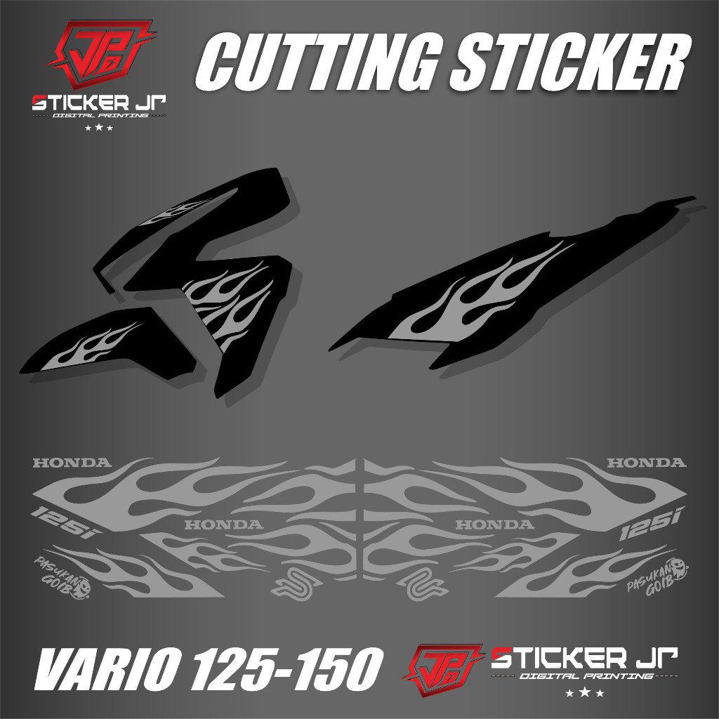 Sticker Cutting Vario 125-150 LED Striping Api Honda Vario Led Stiker Cutting JPCT01