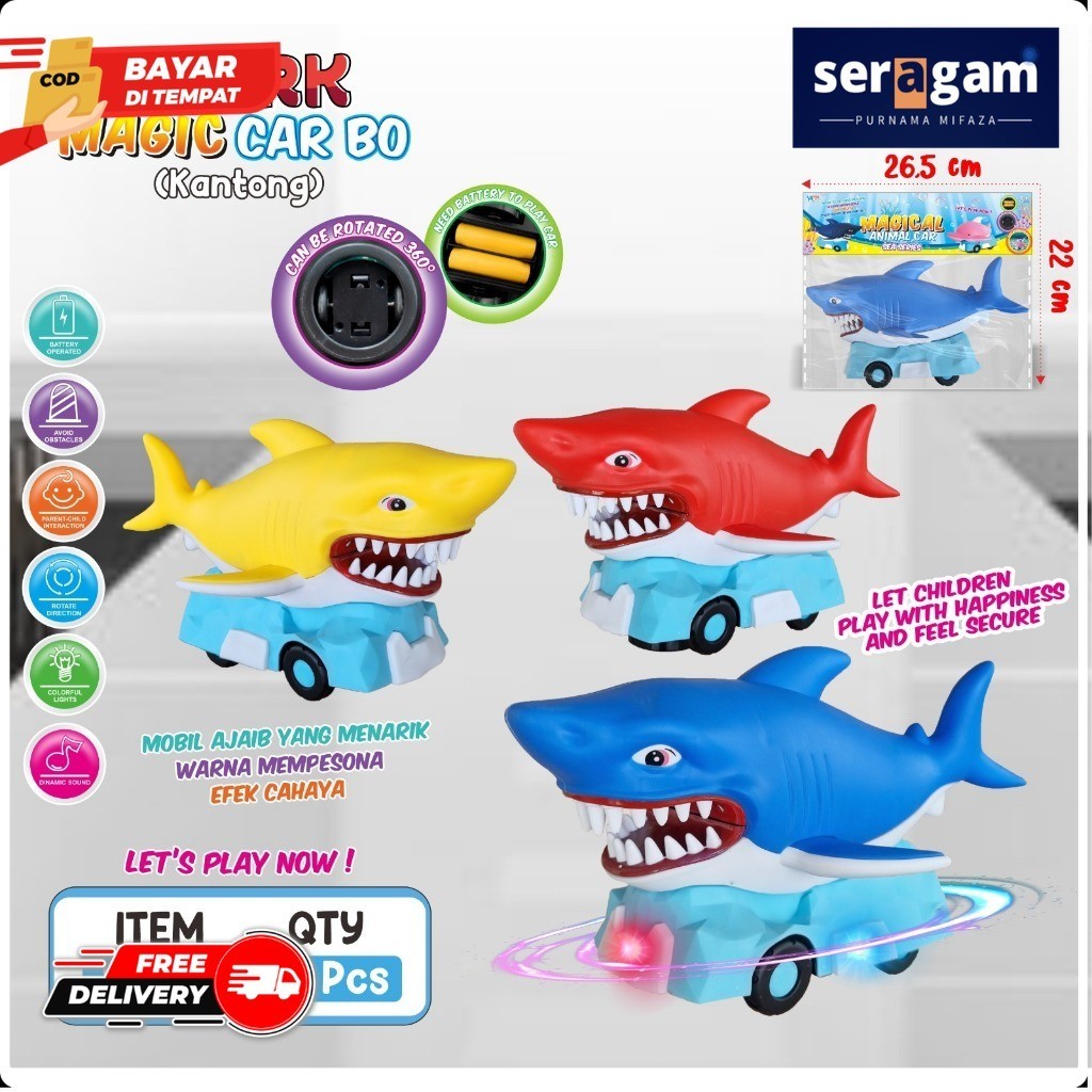 MAINAN MAGIC CAR BO. HIU MAINAN MOBIL KENDARAAN BENTUK IKAN HIU DAN LUMBA-LUMBA